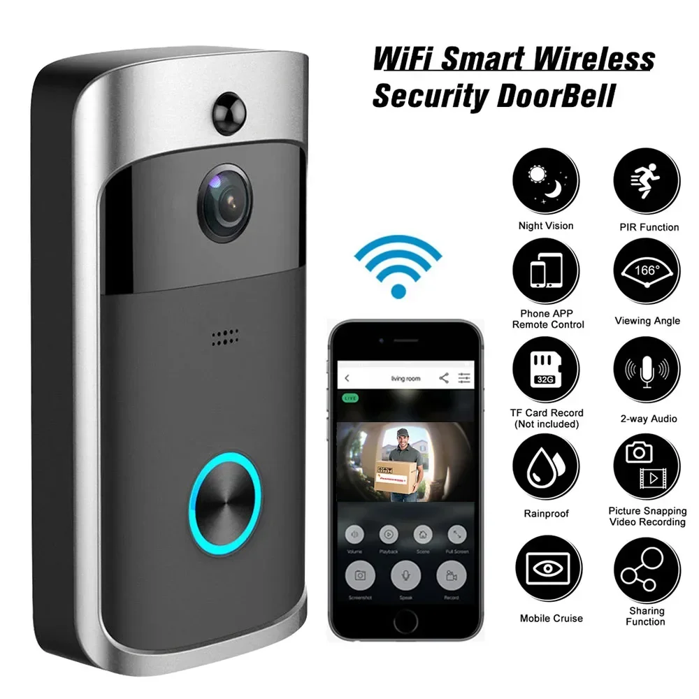 Smart Doorbell Wired - 720P HD Smart Home Wireless WIFI